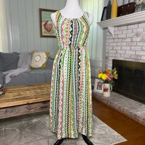 The Couple Pig Aztec sleeveless fit and flare midi dress